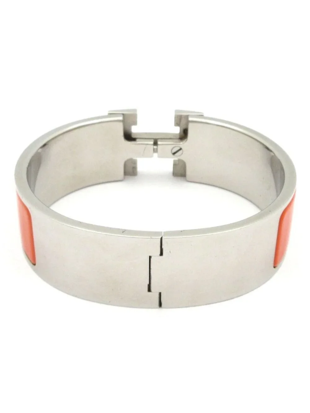 Hermes Bangle Clic Clac Silver Orange Bracelet